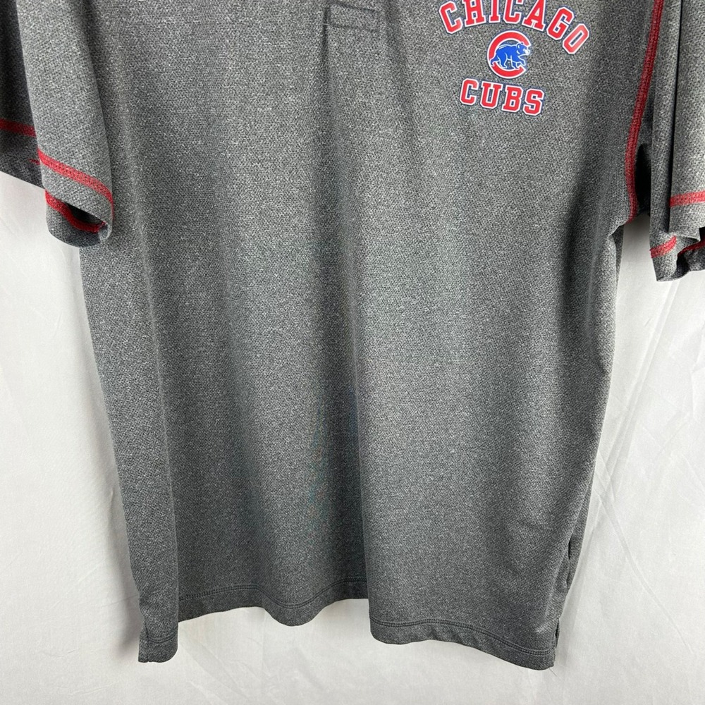 MLB Chicago Cubs Baseball Performance Polo Shirt Men Unisex Medium Gray Wrigley - Picture 4 of 8
